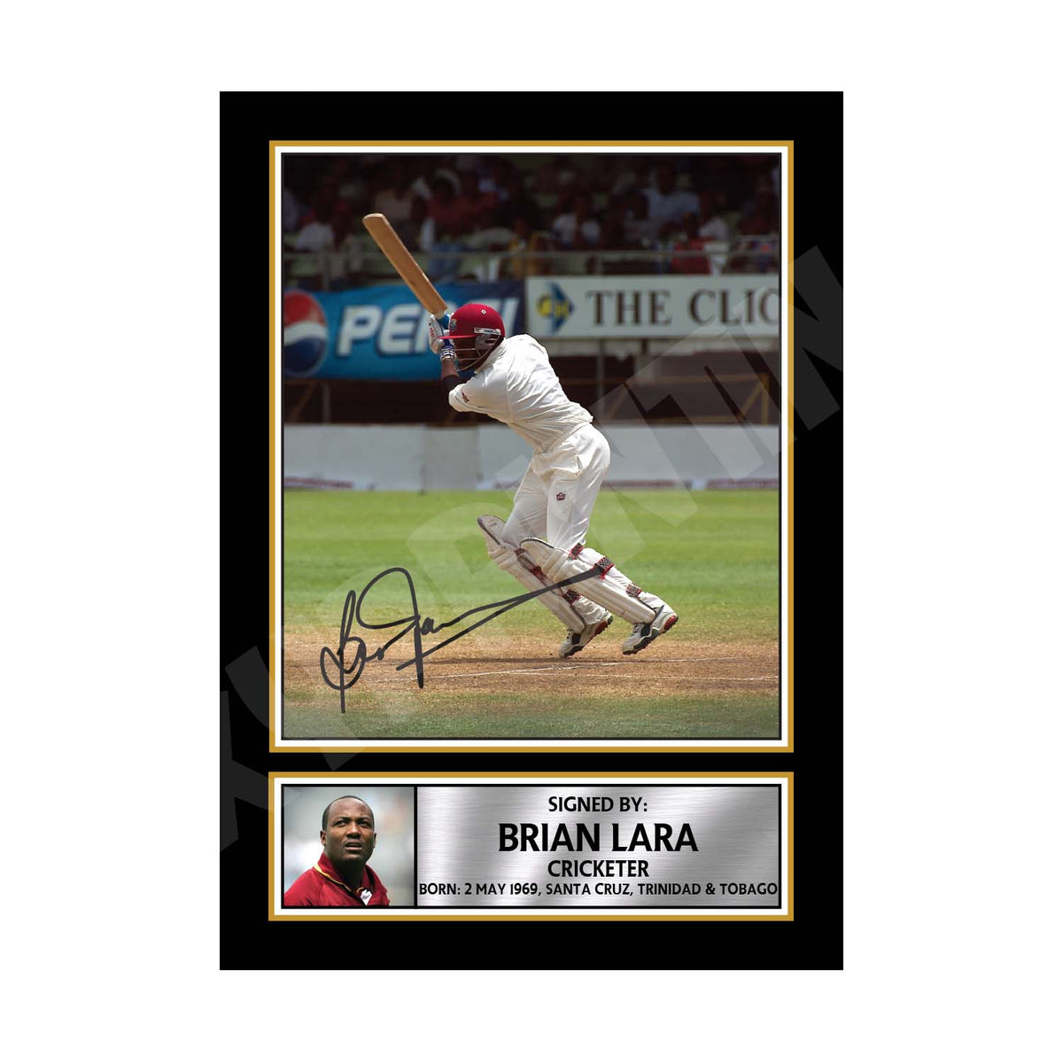 BRIAN LARA Cricketer Printed Signature Print – Cricket Player – Brian Lara Cricketer Printed Signature Print – A1 Print Only