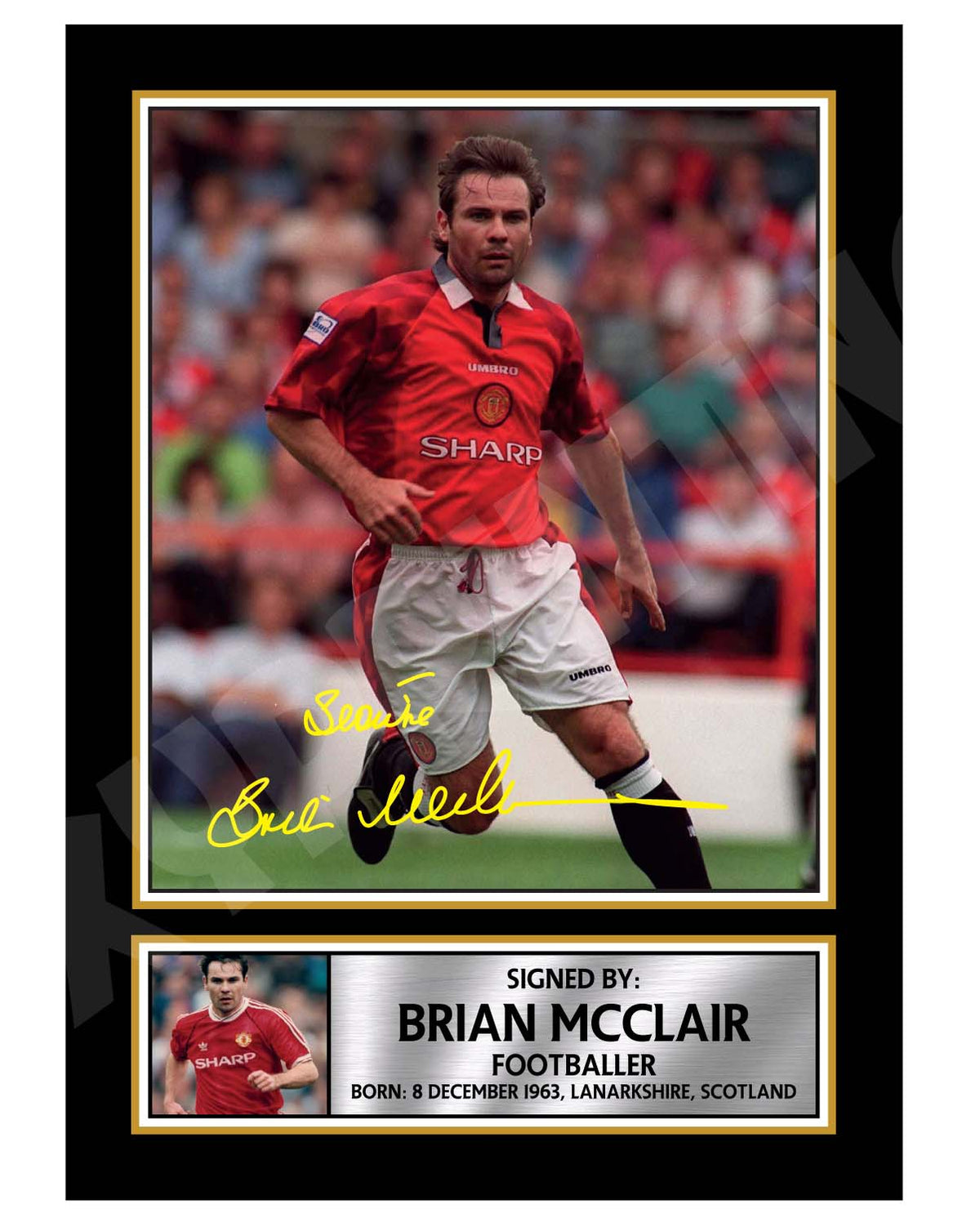 BRIAN McCLAIR (1) Football Player Printed Signature Print – BRIAN McCLAIR Football Player Printed Signature Print – A1 Print Only