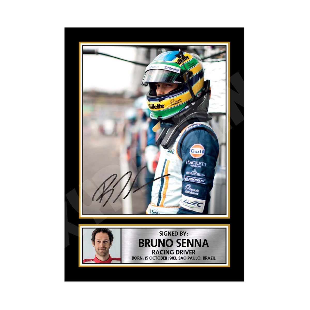 BRUNO SENNA 2 Formula 1 Player Printed Signature Print Formula 1