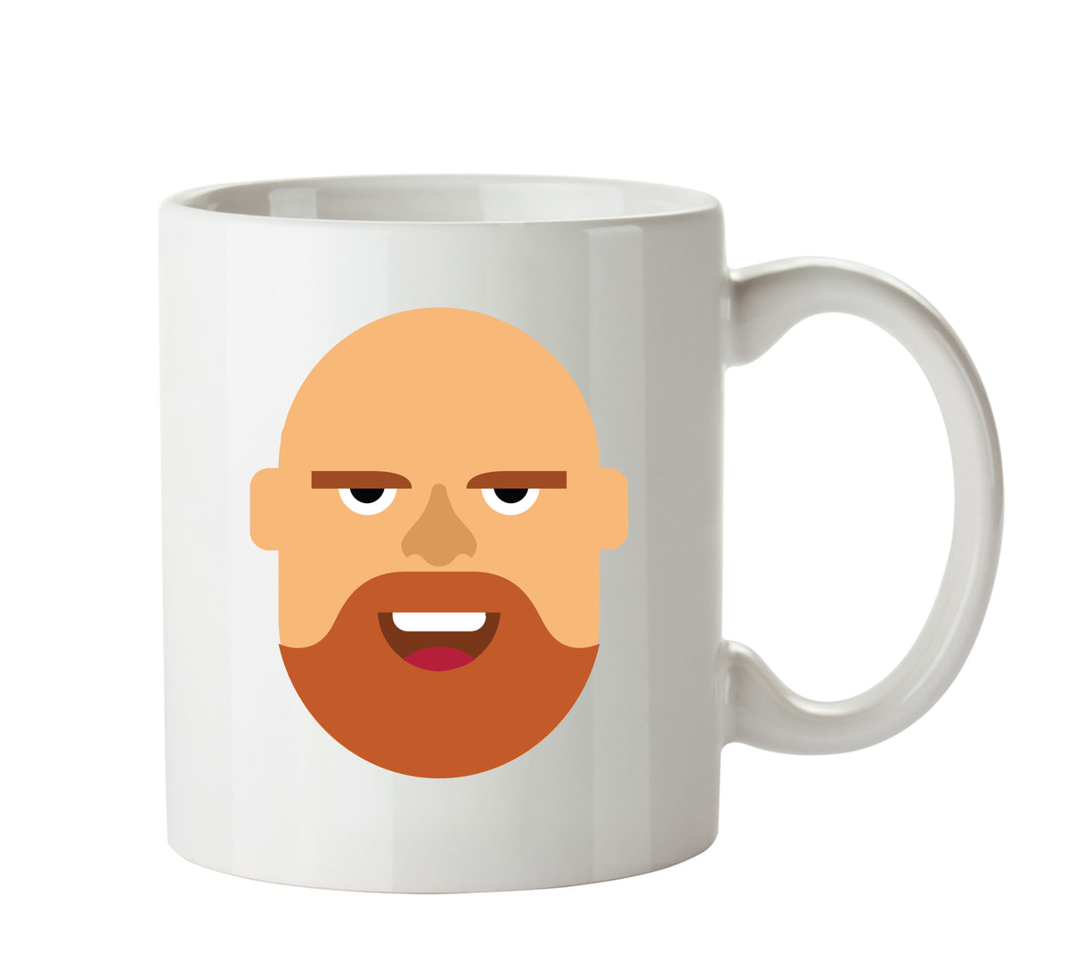 Bald Ginger Beard Cartoon Mug Adult Mug Office Mug – printed mug product image 1