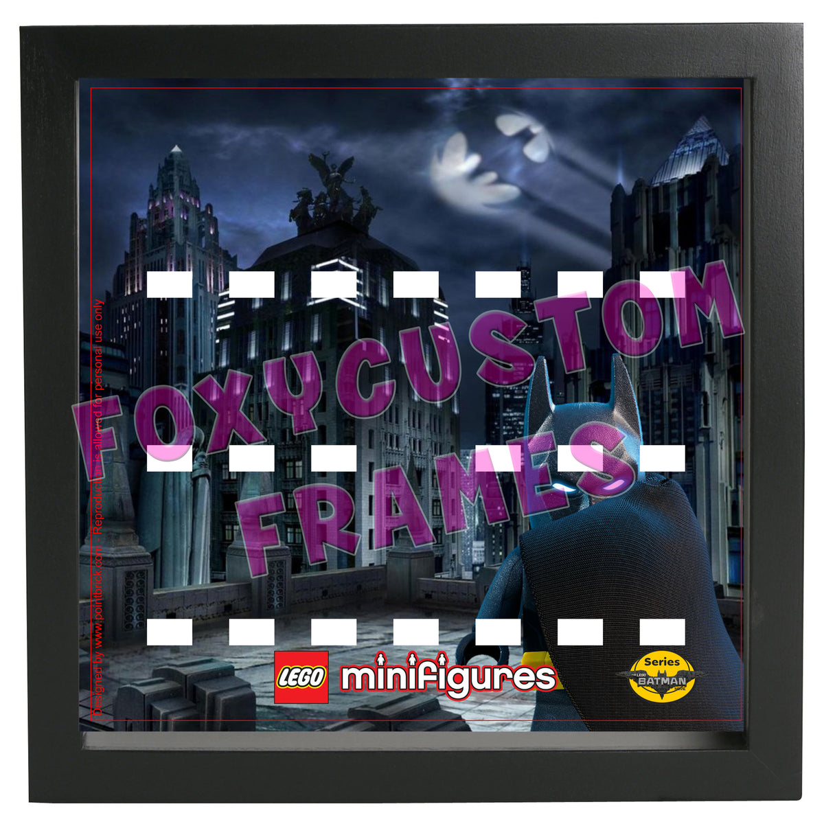 Batman Gotham Lego Display Case - Minifigure Display Background and Frames