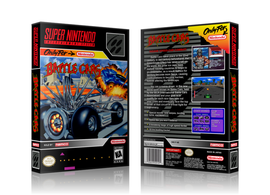 Battle Cars Replacement Nintendo SNES Game Case Or Cover β SNES Replacement Game case product image 1