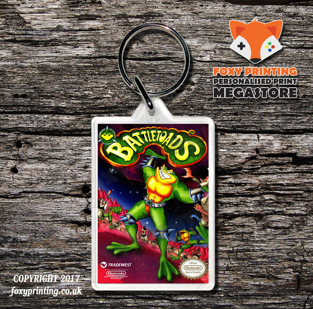 Battle Toads Double Dragon Retro NES Game Cover Art Gaming Keyring