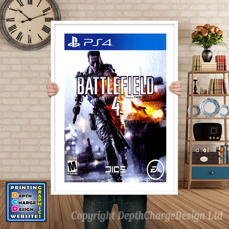 Battlefield 4 PS4 GAME INSPIRED THEME PS4 GAME INSPIRED THEME Retro Gaming Poster A4 A3 A2 Or A1