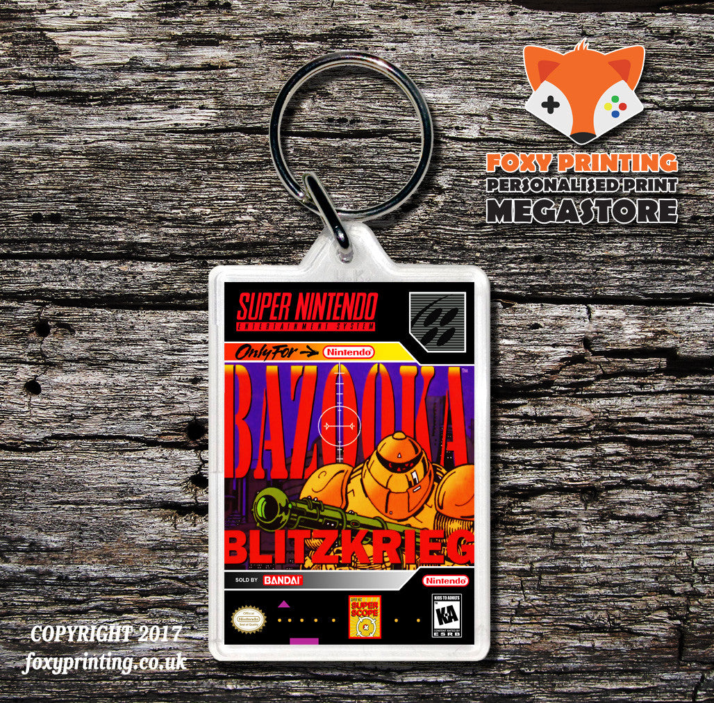 Bazooka Blitzkrieg Game Inspired Retro Gaming Keyring