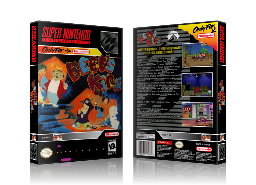 Bebe's Kids Replacement Nintendo SNES Game Case Or Cover β SNES Replacement Game case product image 1