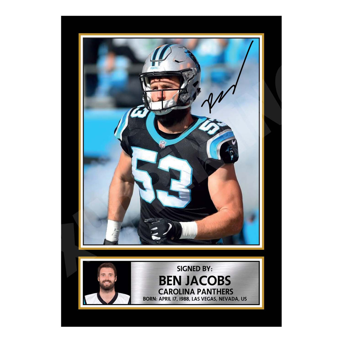 Ben Jacobs 2 American Football Printed Signature Print – A1 Print Only