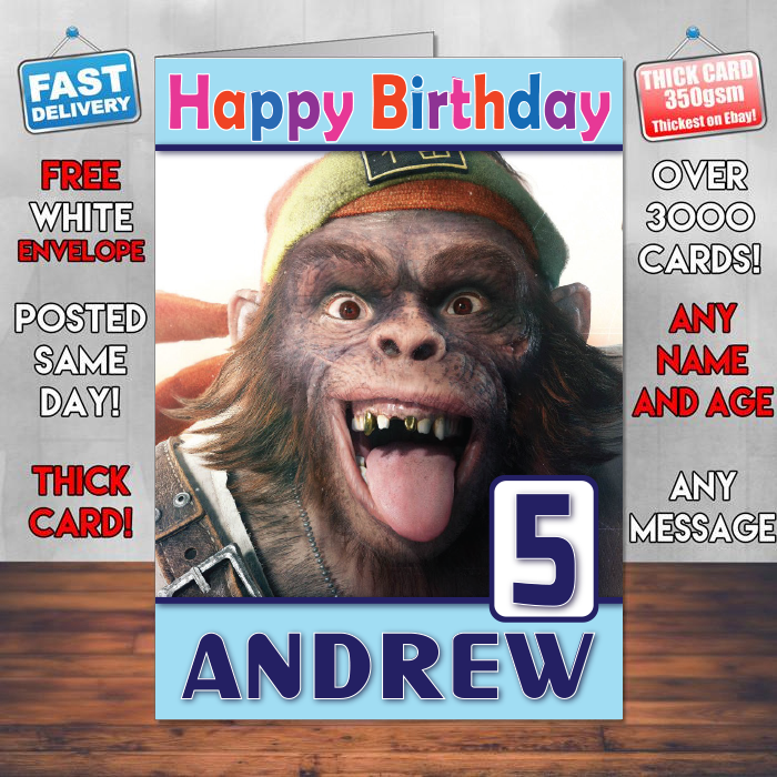 Personalised Beyond Good And Evil 2 Knox Inspired Style Game Kids Inspired Birthday Card (SA) β Personalised Beyond Good And Evil 2 Knox Game Birthday Card