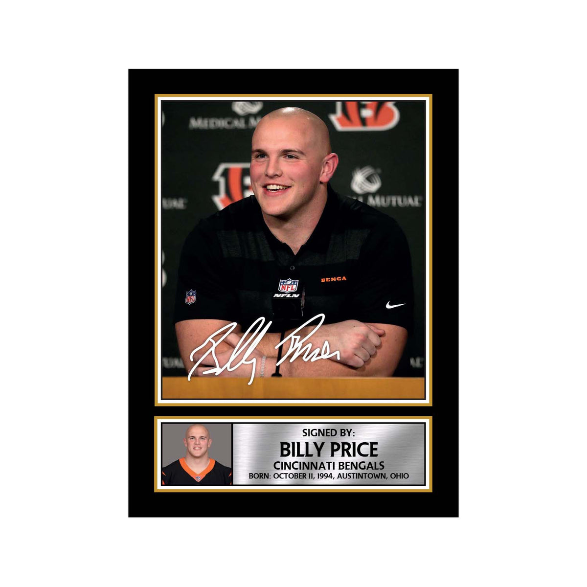 Billy Price American Football Printed Signature Print – A1 Print Only