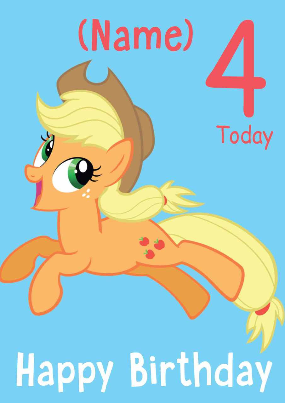 THEME INSPIRED Kids Adult Personalised Birthday Card My Little Pony Birthday Card 4