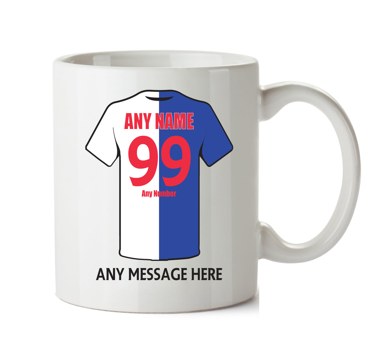 Blackburn Rovers Football Team Mug - Personalised Birthday Age and Name – printed mug product image 1