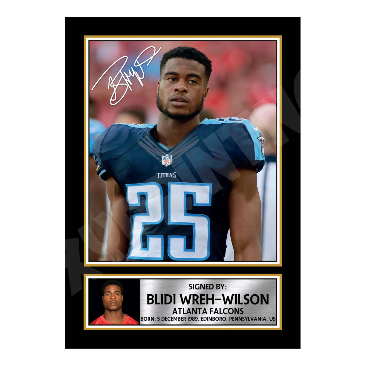 Blidi Wreh-Wilson 1 American Football Printed Signature Print – A1 Print Only