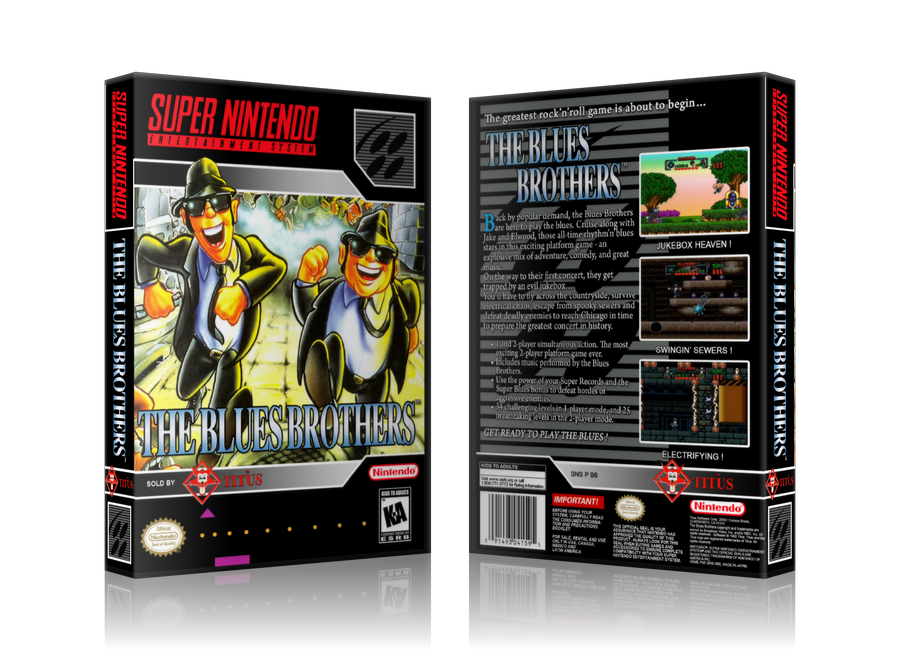 Blues Brothers Replacement Nintendo SNES Game Case Or Cover β SNES Replacement Game case product image 1