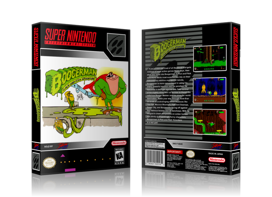 Boogerman Replacement Nintendo SNES Game Case Or Cover – SNES Replacement Game case product image 1