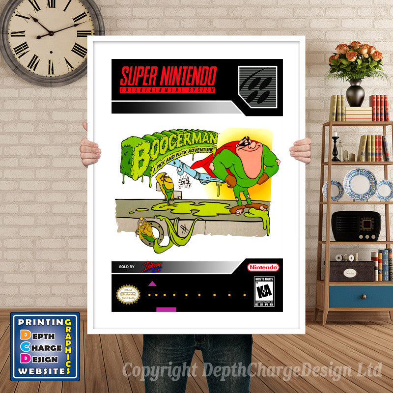 Boogerman Super Nintendo GAME INSPIRED THEME Retro Gaming Poster A4 A3 A2 Or A1