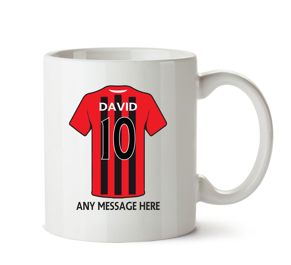 Bournmouth Football Team Mug - Personalised Birthday Age and Name – printed mug product image 1