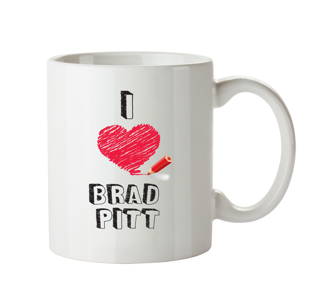I Love Brad Pitt Celebrity Mug Office Mug – printed mug product image 1