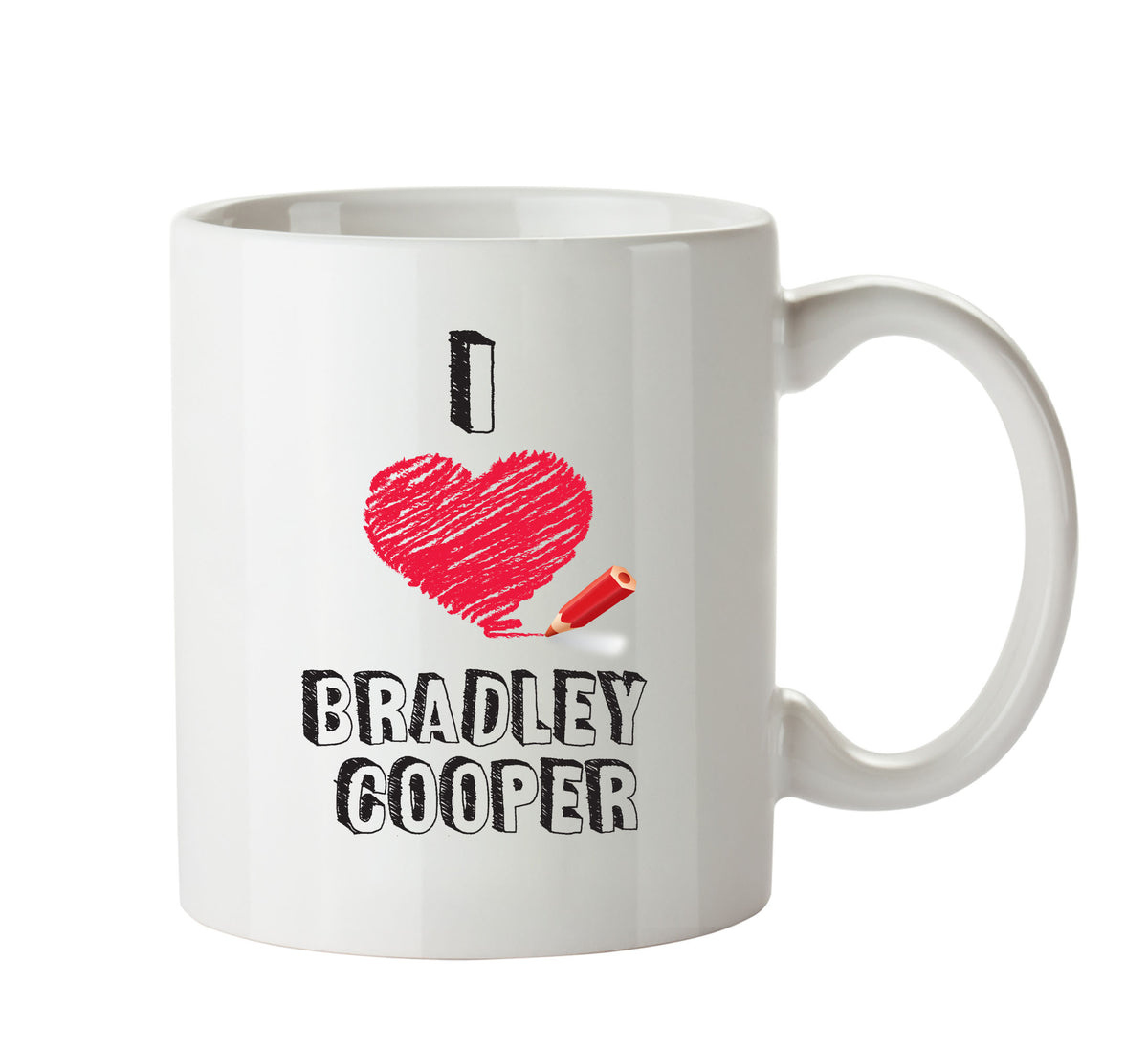 I Love Bradley Cooper Celebrity Mug Office Mug – printed mug product image 1