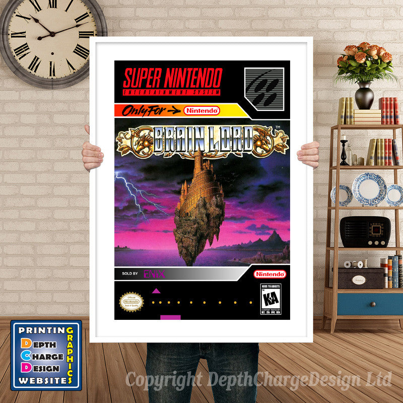 Brain Lord Super Nintendo GAME INSPIRED THEME Retro Gaming Poster A4 A3 A2 Or A1