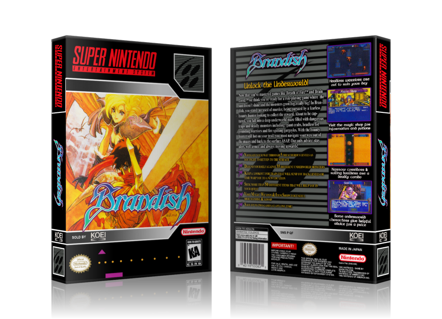 Brandish Replacement Nintendo SNES Game Case Or Cover β SNES Replacement Game case product image 1