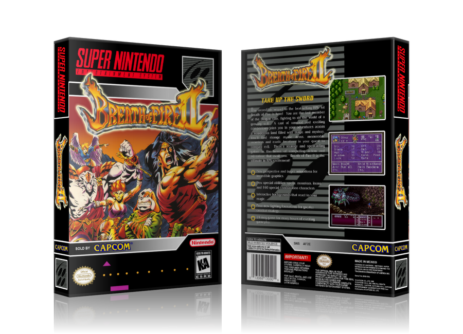 Breath Of Fire 2 Replacement Nintendo SNES Game Case Or Cover – SNES Replacement Game case product image 1