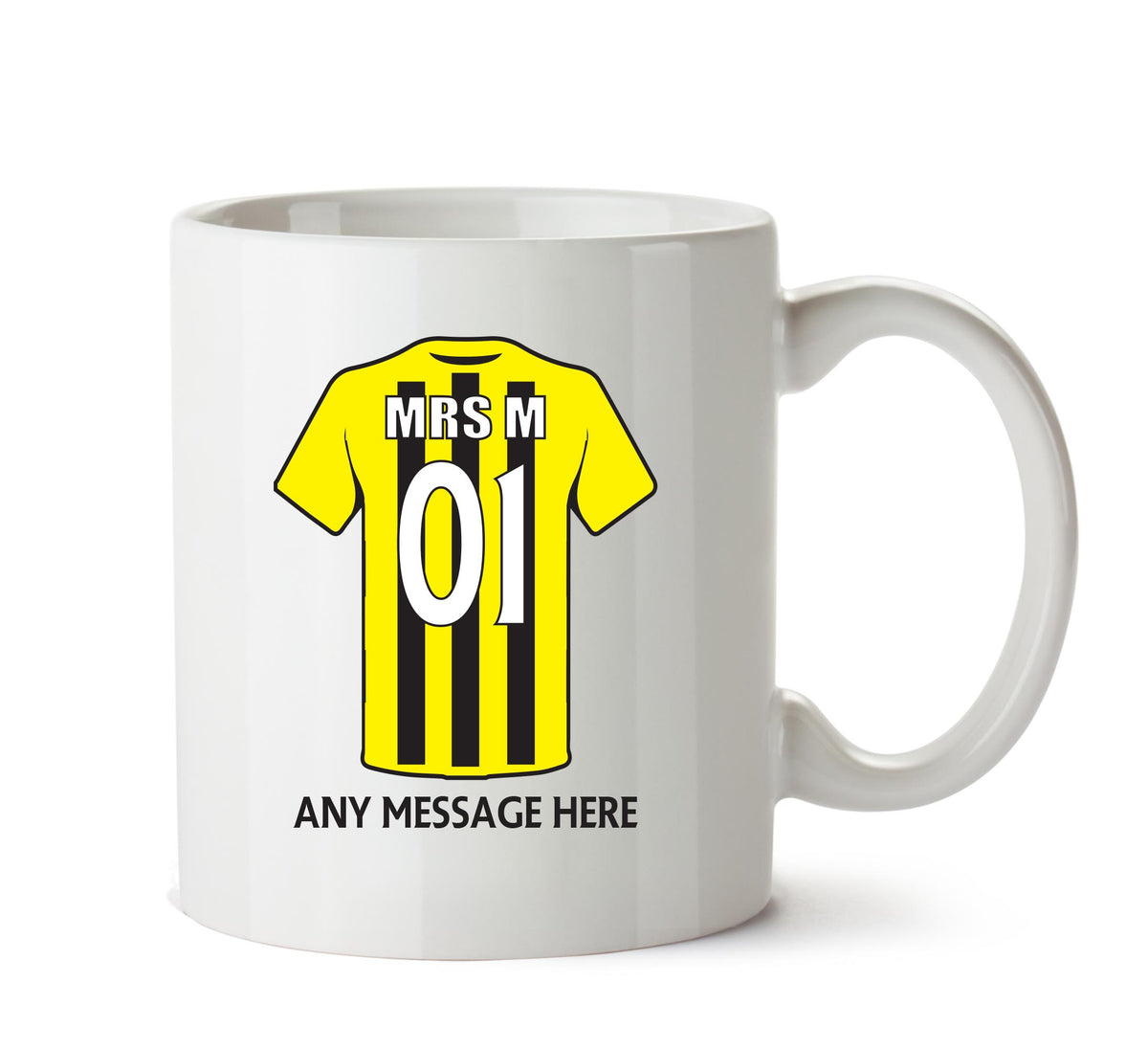 Burton Albion Football Team Mug - Personalised Birthday Age and Name – printed mug product image 1