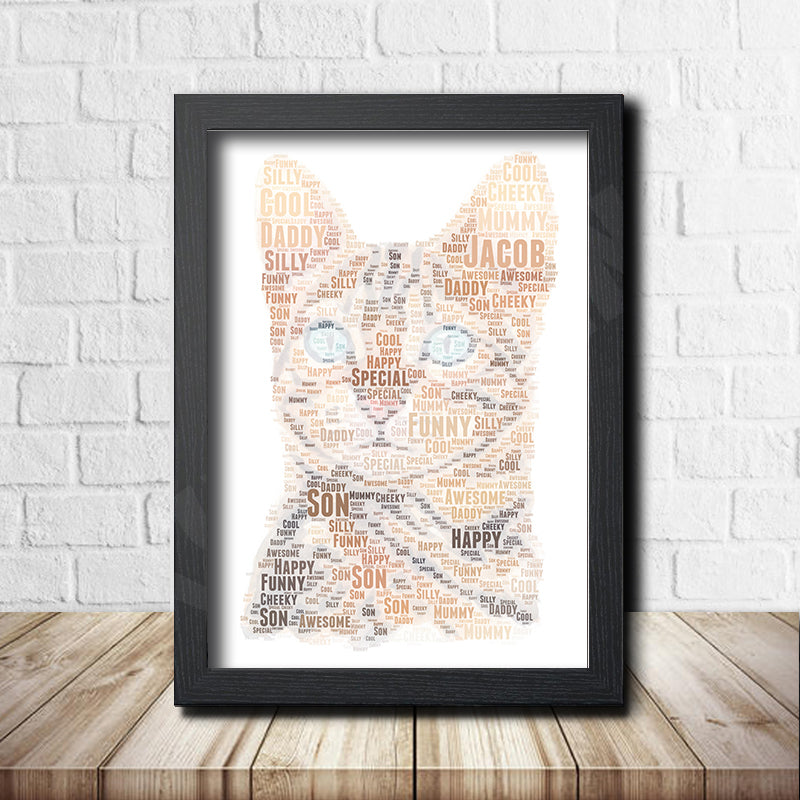 Personalised Cat 1 Word Art Poster Print