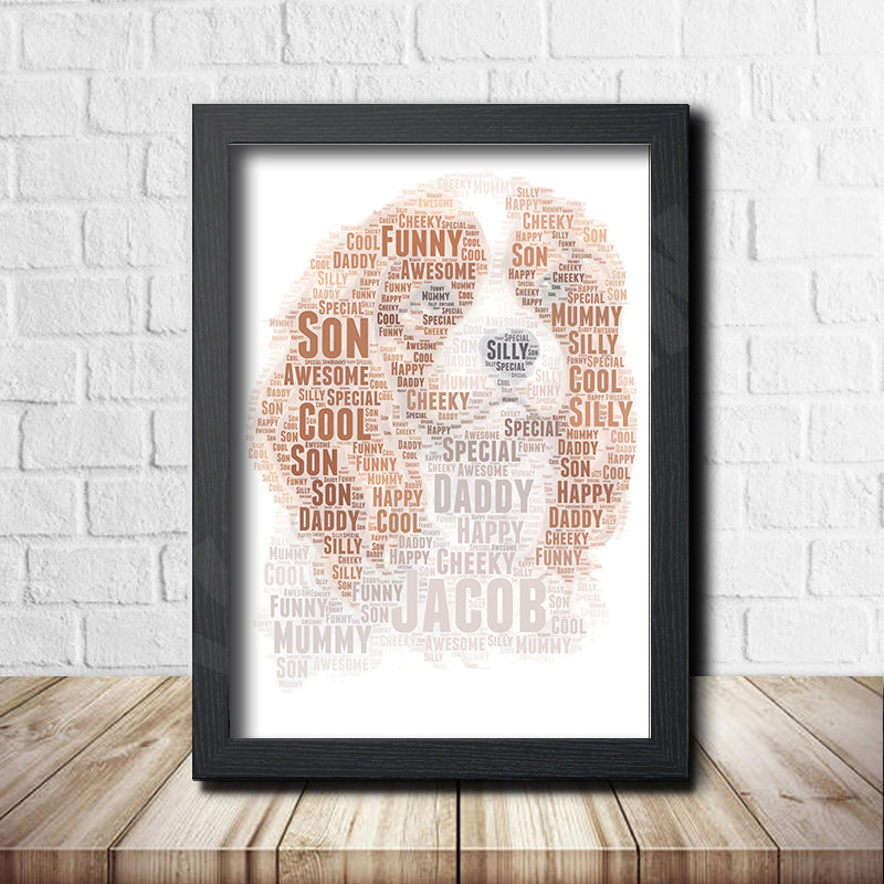 Personalised Cavalier Spaniel 1 Word Art Poster Dog Print β Personalised Cavalier spaniel word art print in a black frame