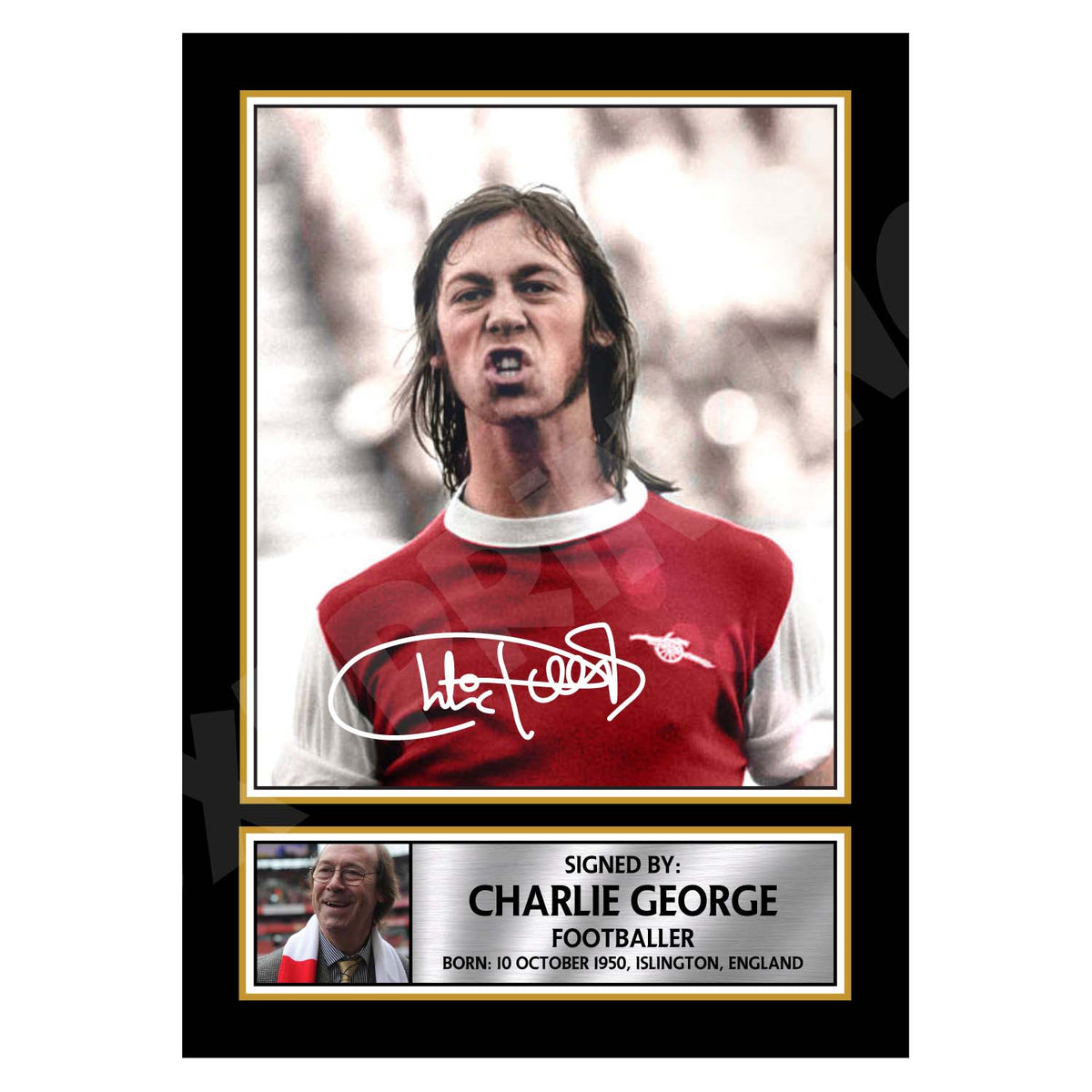 CHARLIE GEORGE Football Player Printed Signature Print – Reproduction Print