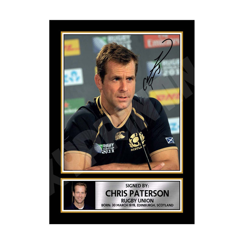 CHRIS PATERSON 2 Limited Edition Rugby Player Signed Print - Rugby