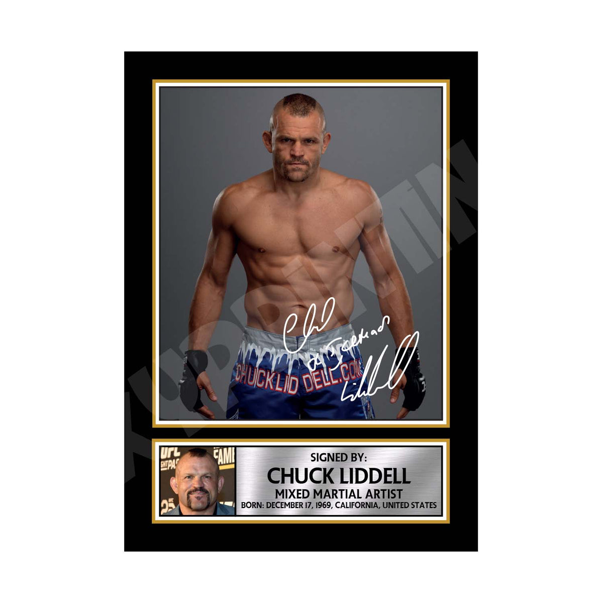 CHUCK LIDDELL MMA Wrestler Printed Signature Print – MMA Wrestling – Chuck Liddell MMA Wrestler Printed Signature Print – A1 Print Only