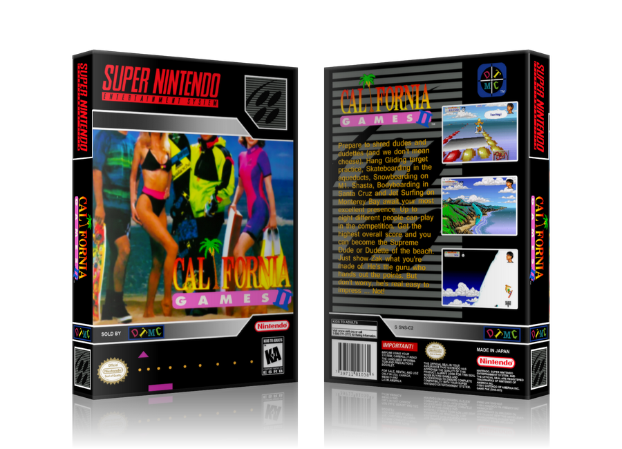 California Games II Replacement Nintendo SNES Game Case Or Cover β SNES Replacement Game case product image 1