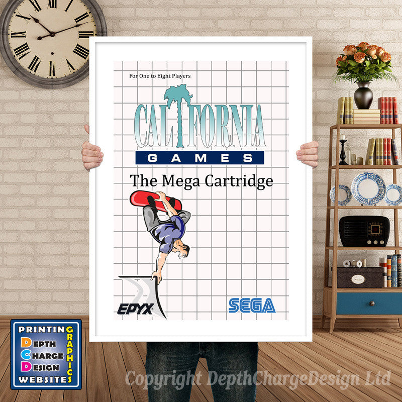 California Games Inspired Retro Gaming Poster A4 A3 A2 Or A1 β California Games Inspired Retro Gaming Poster