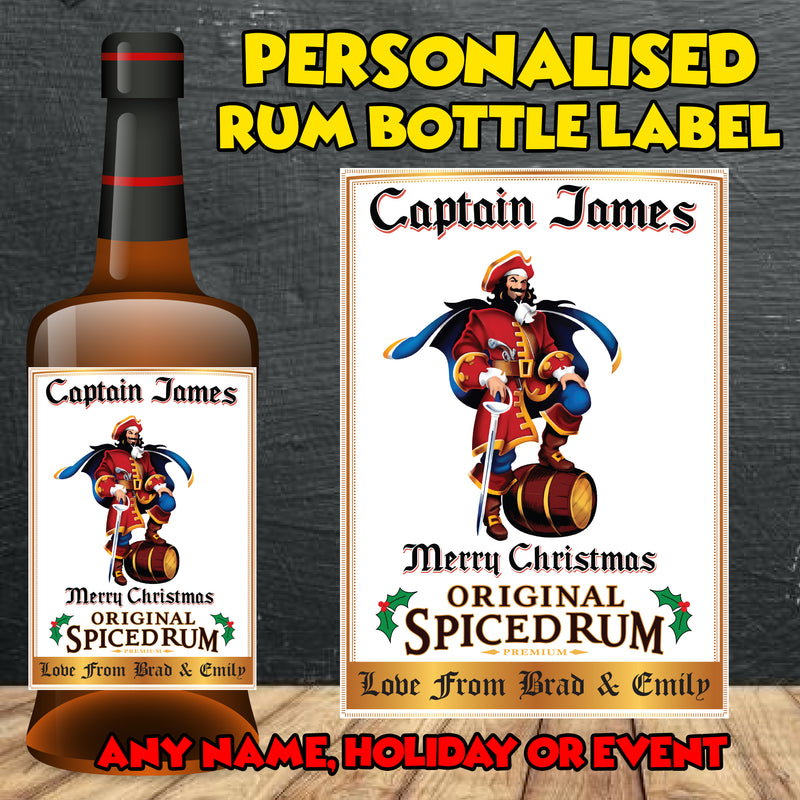 PERSONALISED Captain Morgan's Bottle Label - custom name bottle lables