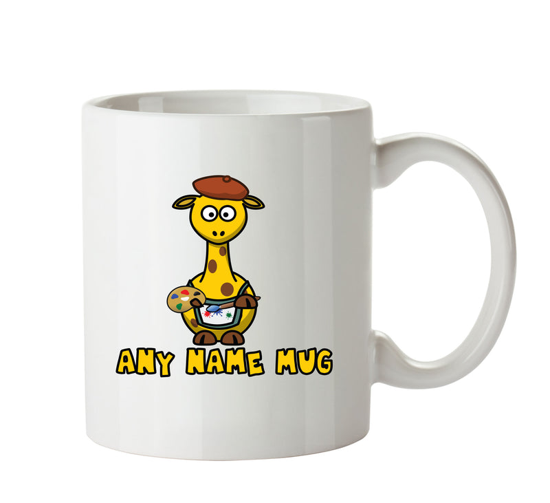 Personalised Artist Giraffe Mug CARTOON Mug Office Mug