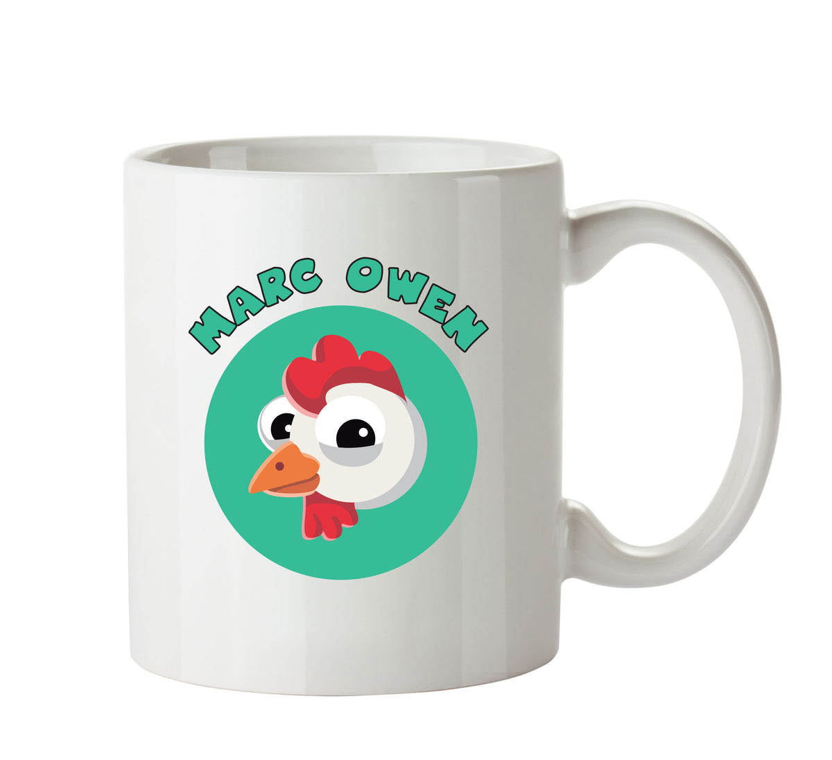 Personalised Cartoon Cockerel Mug β printed mug product image 1