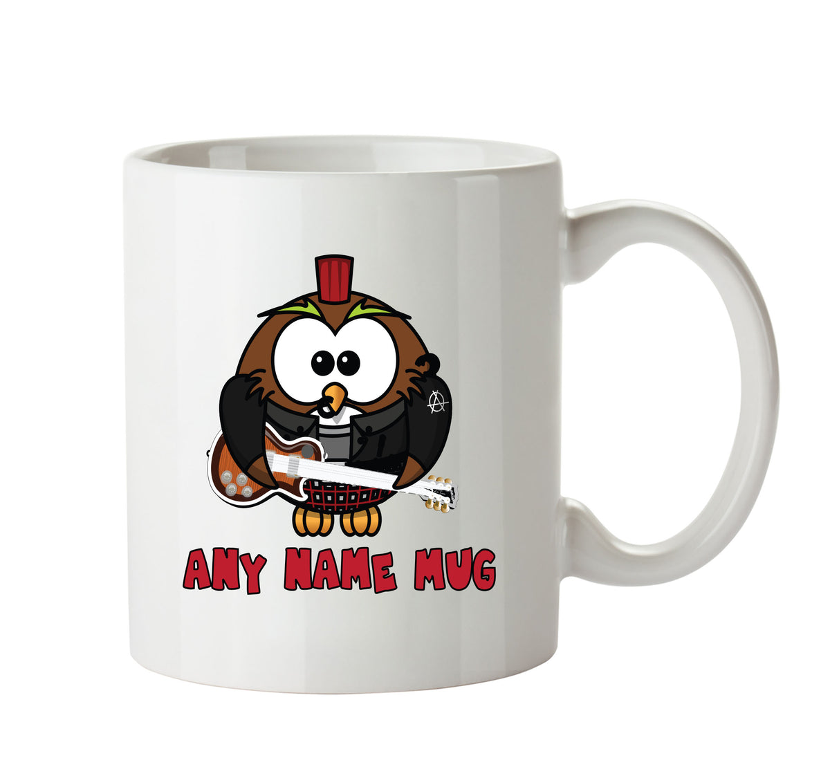 Personalised Cartoon Funny Punk Owl Mug β printed mug product image 1