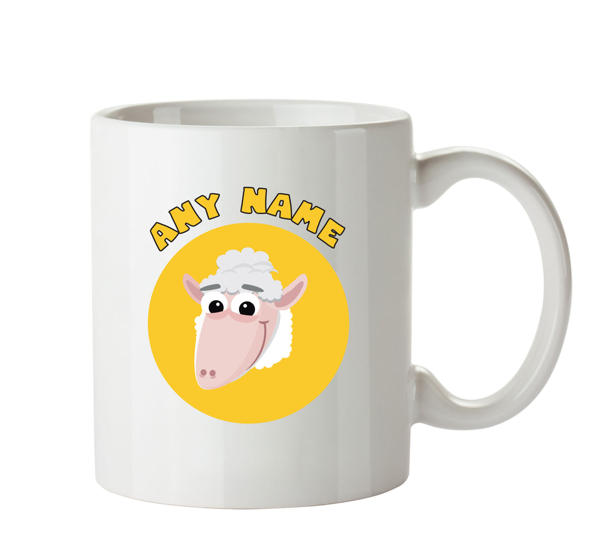 Personalised Cartoon Sheep Mug β printed mug product image 1