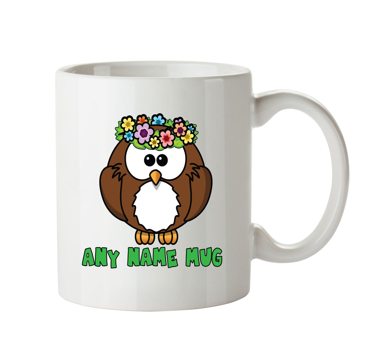 Personalised Cartoon Funny Spring Owl Mug β printed mug product image 1