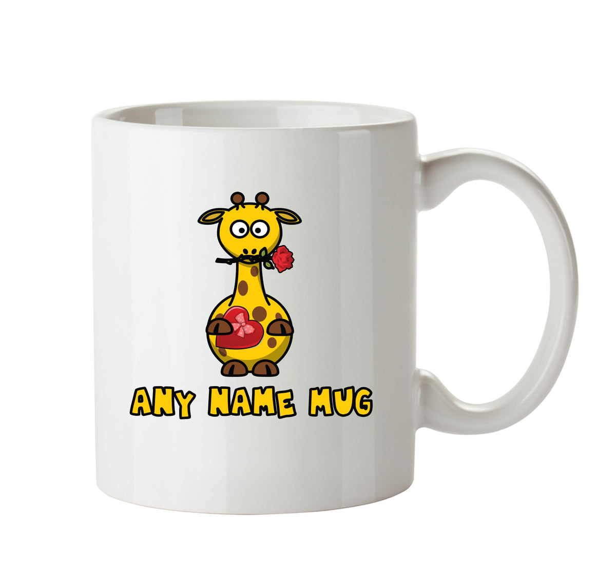 Personalised Cartoon Funny Verliebt Giraffe Mug – printed mug product image 1