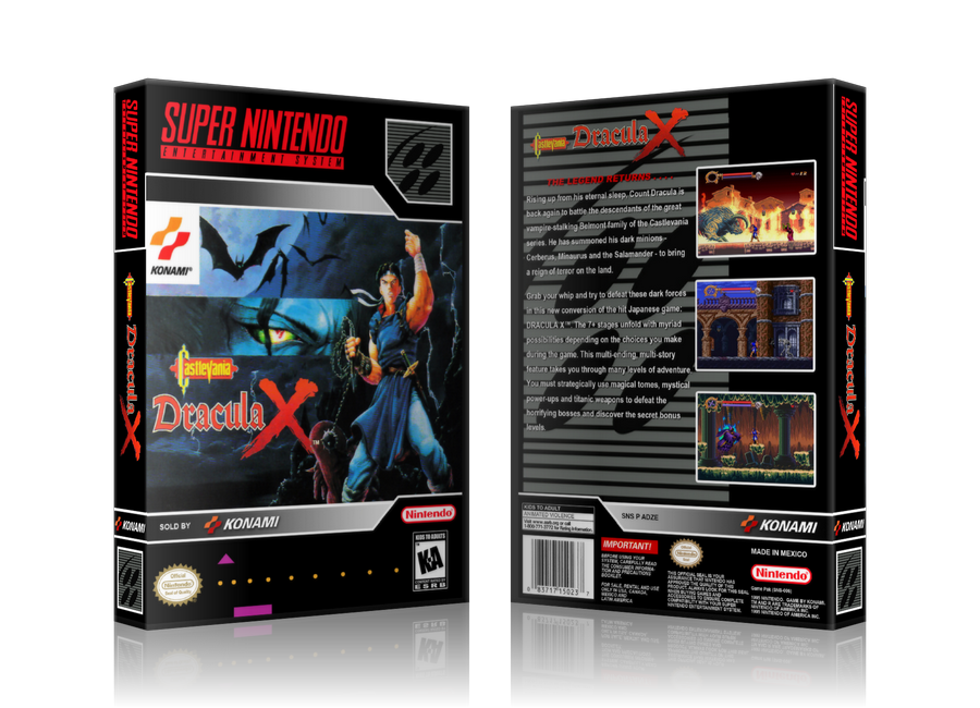 Castlevania Dracula X Replacement Nintendo SNES Game Case Or Cover β SNES Replacement Game case product image 1