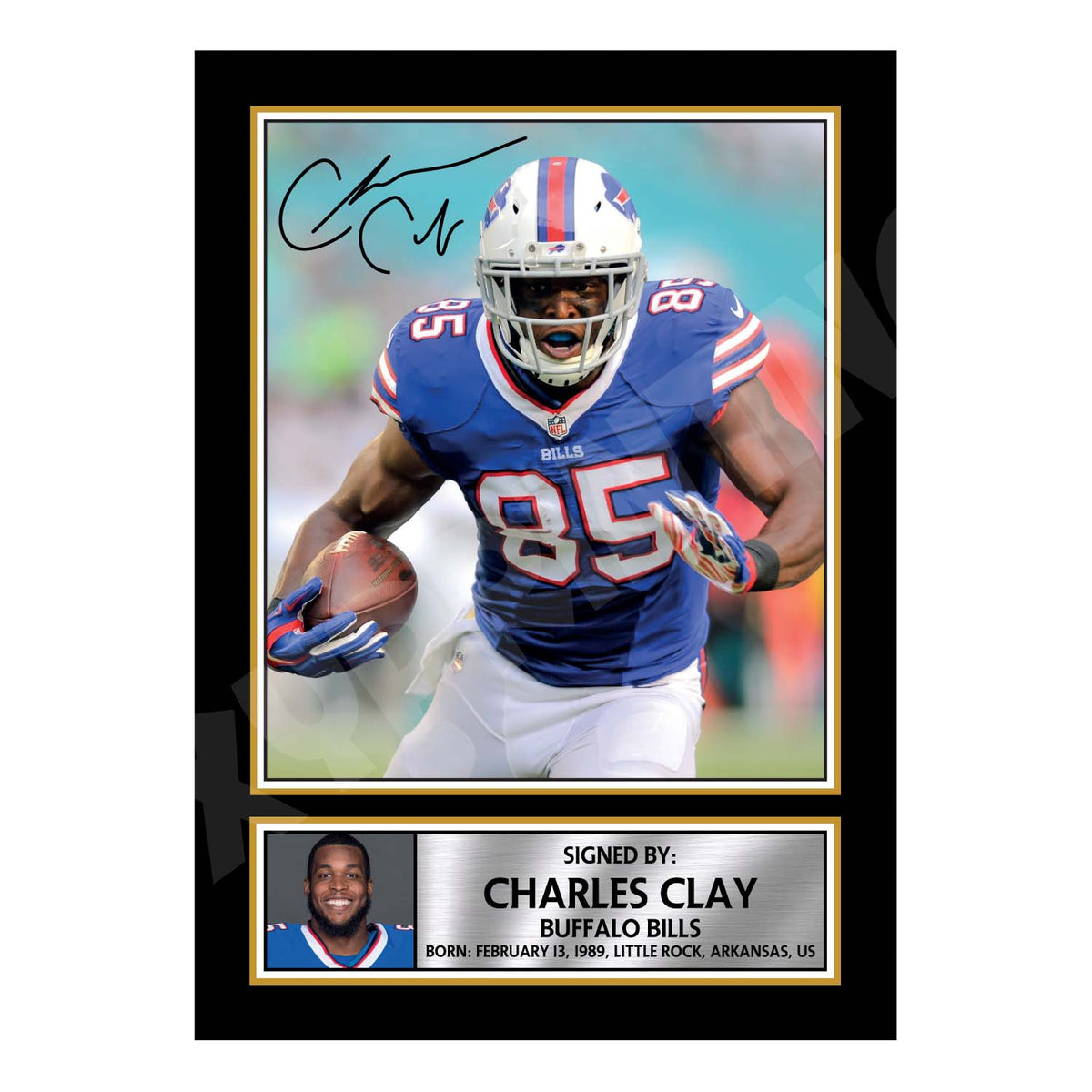 Charles Clay 1 Limited Edition Football Signed Print - American Footballer