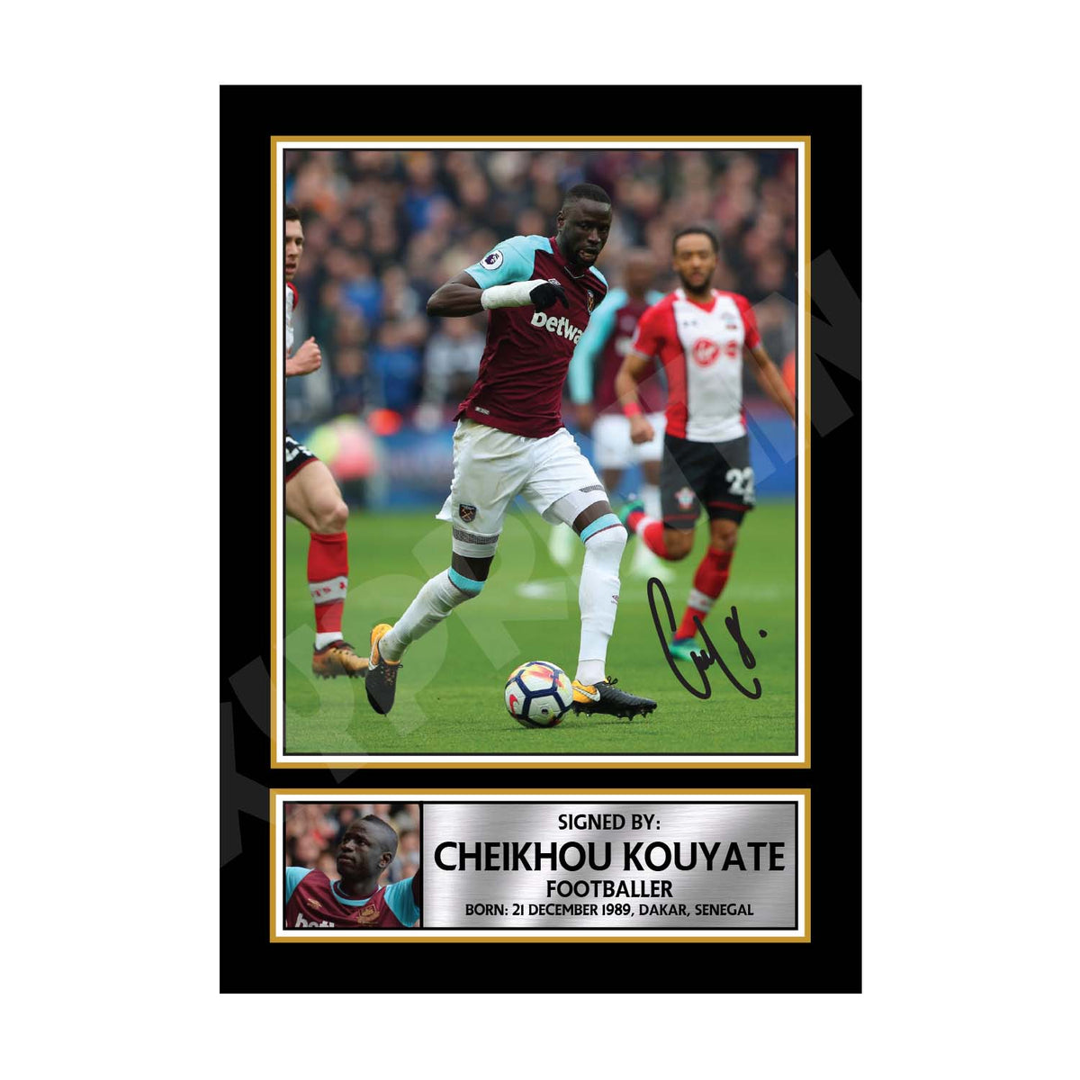 Cheikhou Kouyate (1) Football Player Printed Signature Print – Cheikhou Kouyate Football Player Printed Signature Print – A1 Print Only