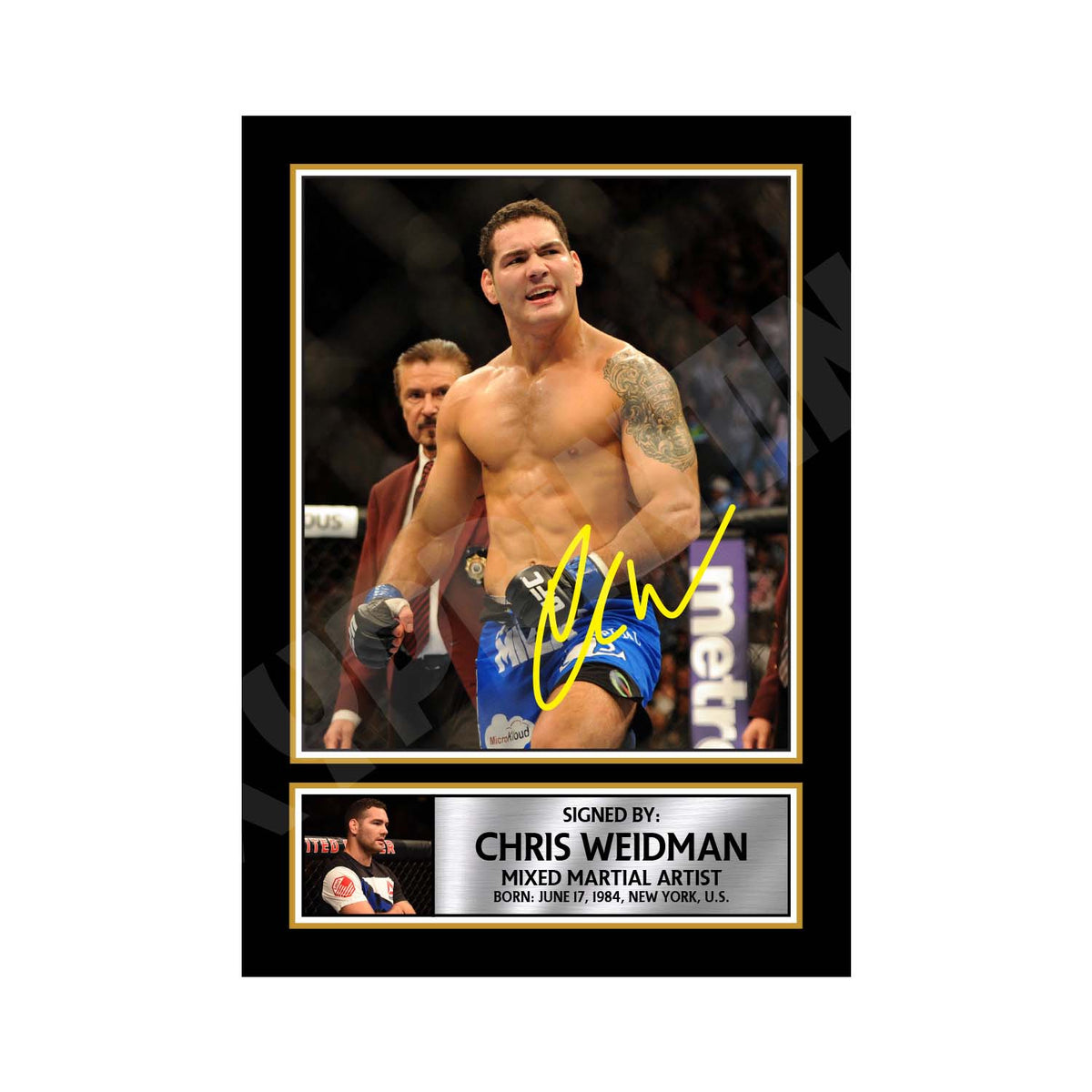Chris Weidman MMA Wrestler Printed Signature Print – MMA Wrestling – Chris Weidman MMA Wrestler Printed Signature Print – A1 Print Only