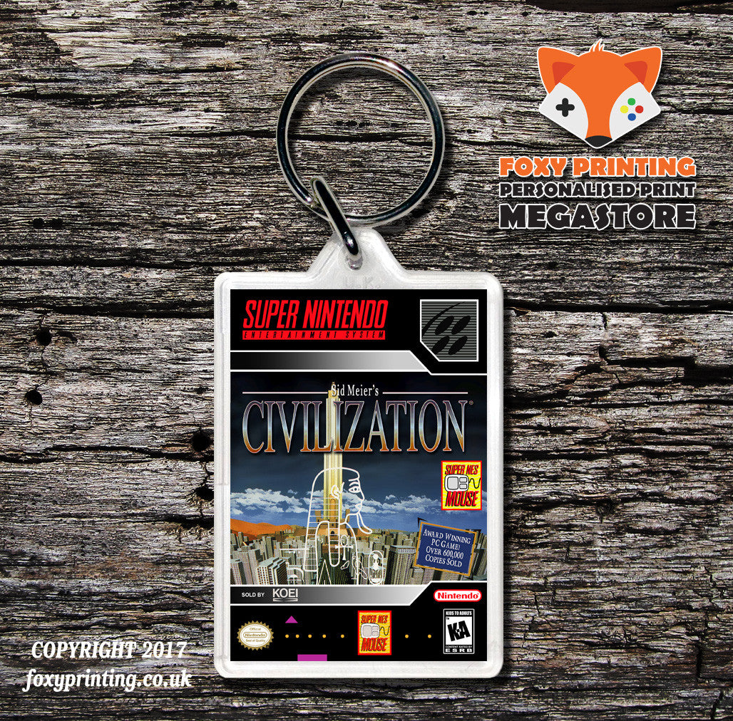 Civilization Game Inspired Retro Gaming Keyring