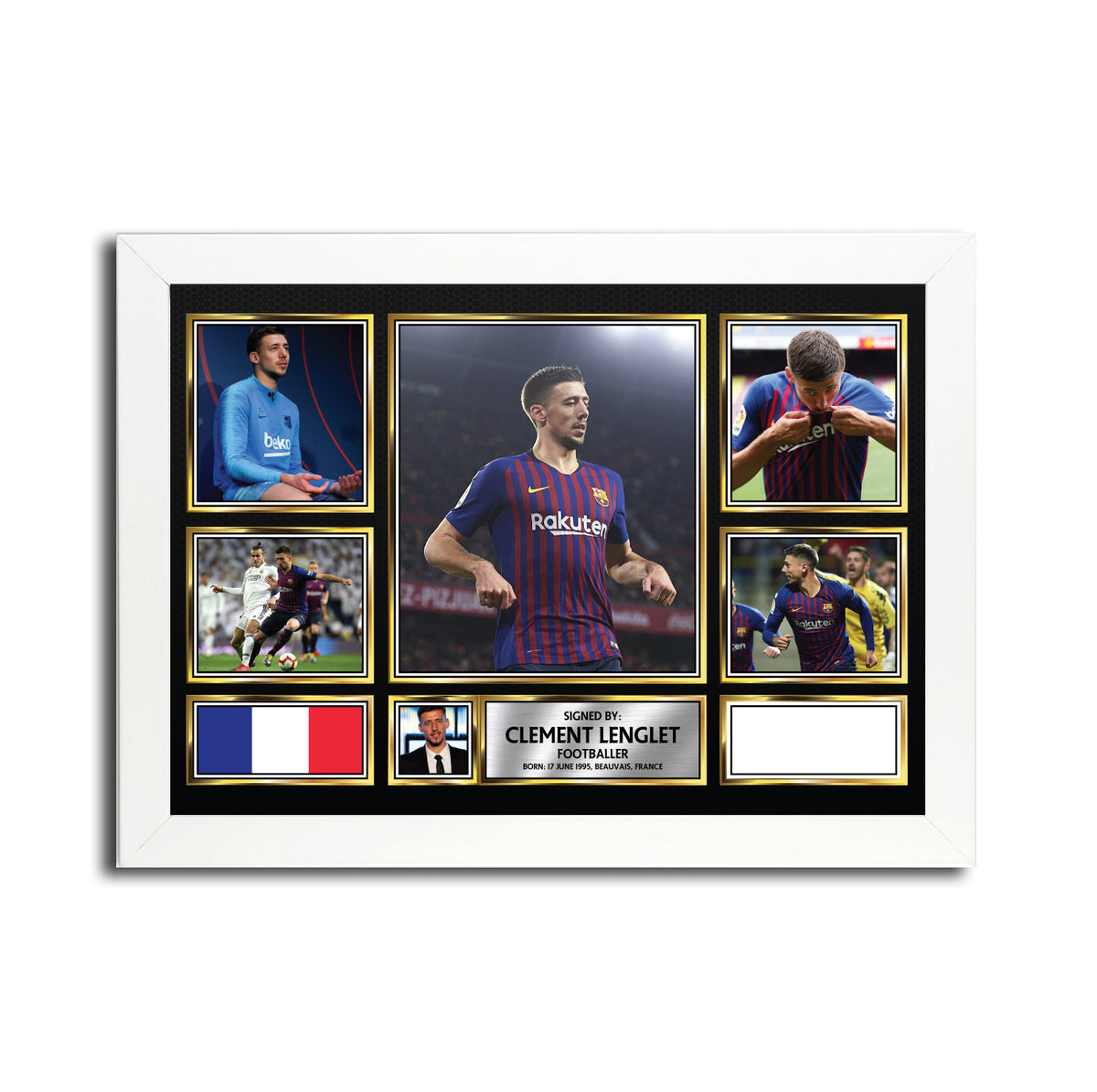 Clément Lenglet MC1572 - Black Frame Autographed Football Poster