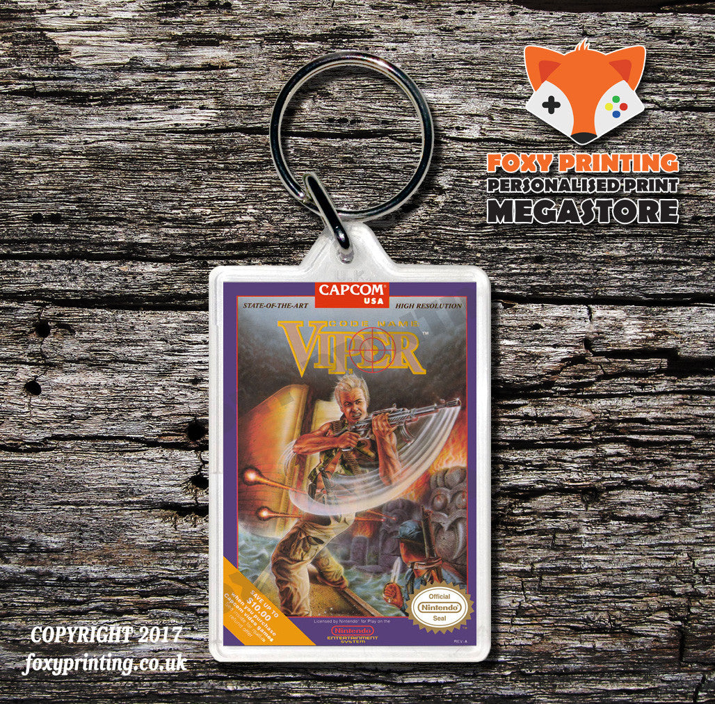 COBRA TRIANGLE Retro NES Game Cover Art Gaming Keyring