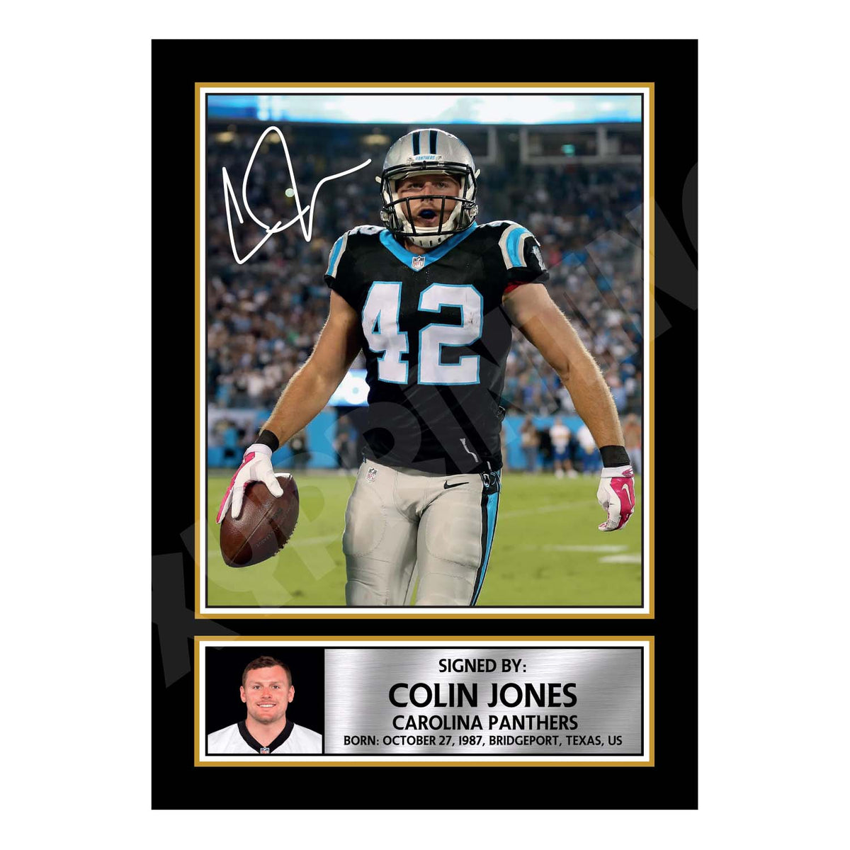 Colin Jones 1 American Football Printed Signature Print – A1 Print Only