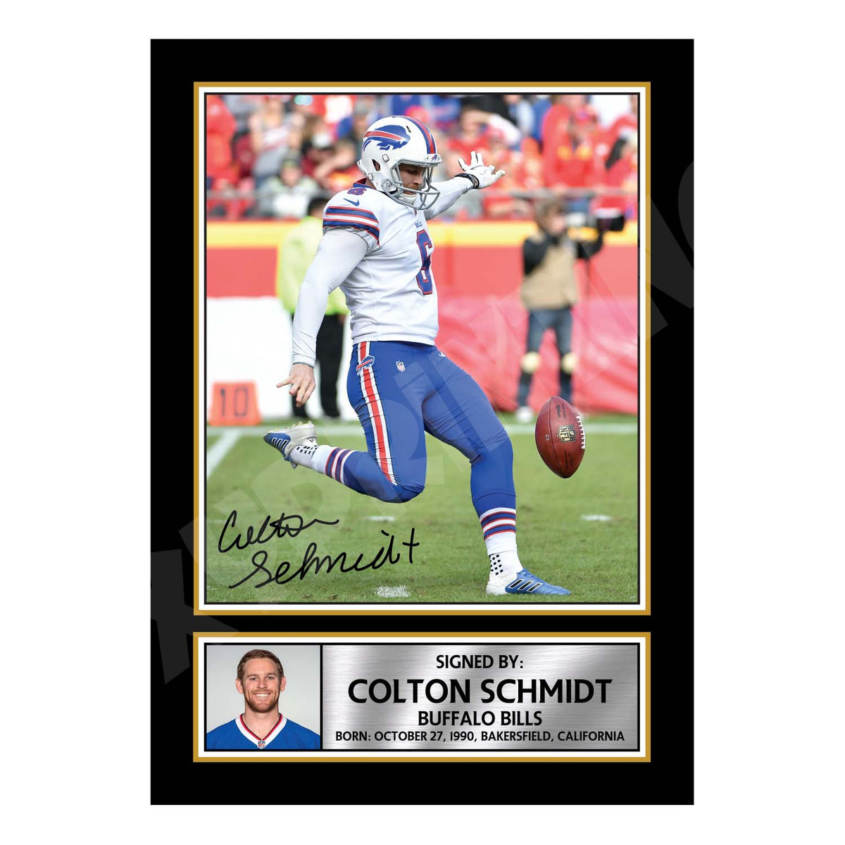 Colton Schmidt 2 American Football Printed Signature Print – A1 Print Only