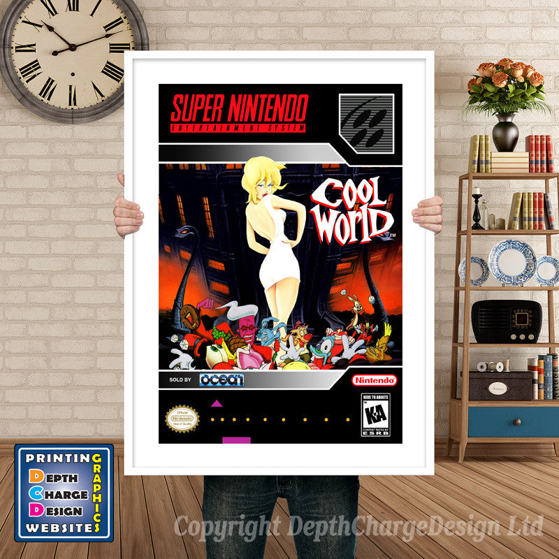 Cool World Super Nintendo GAME INSPIRED THEME Retro Gaming Poster A4 A3 A2 Or A1